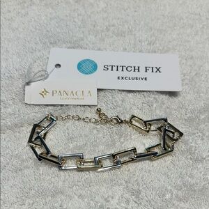 Gold and Silver Link Bracelet with extension